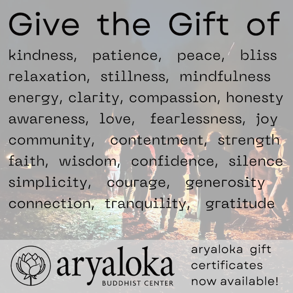 gift certificates now available