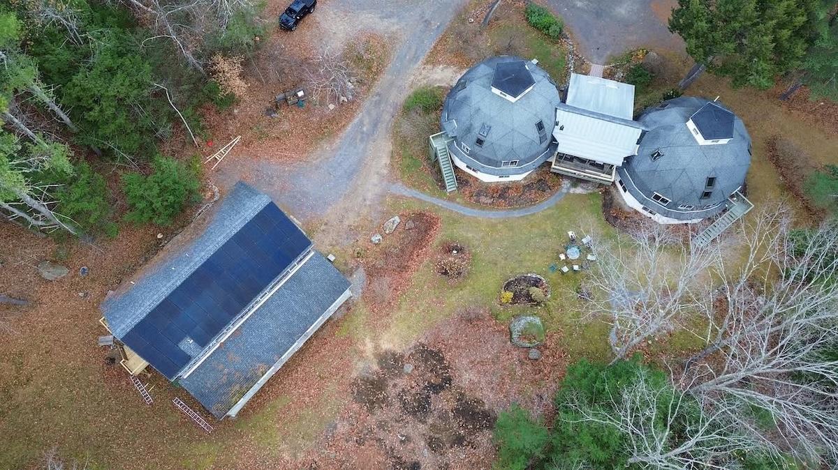 the solar panels from above